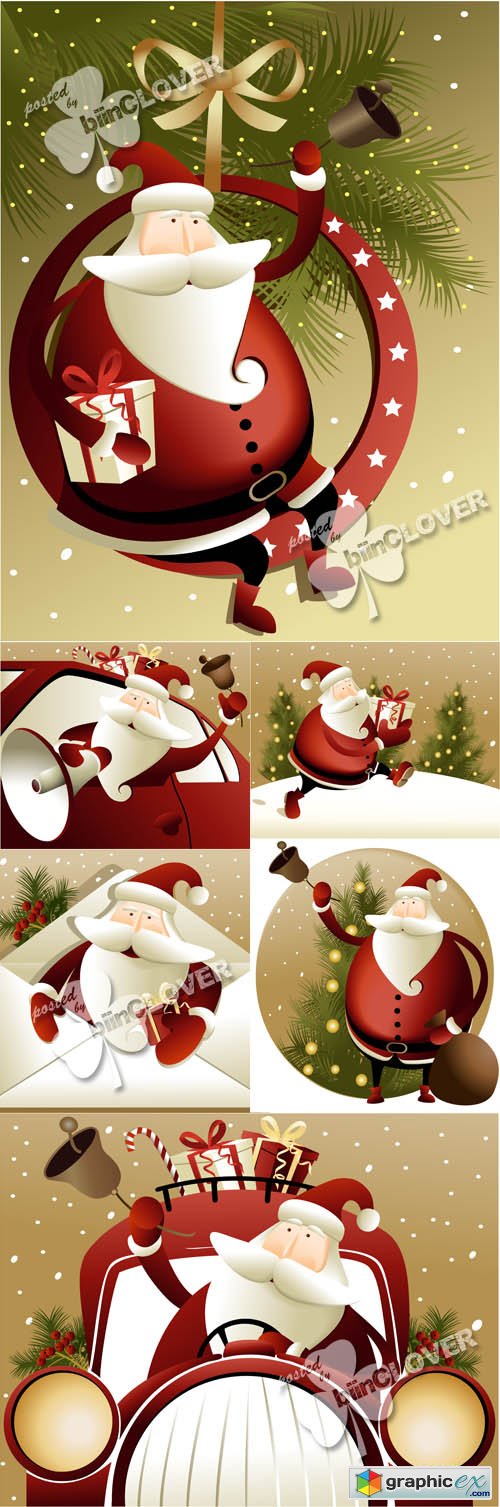 Vector Cards with Santa Claus 0492