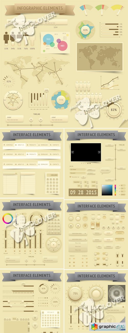 Vector Infographic and interface design elements 0492