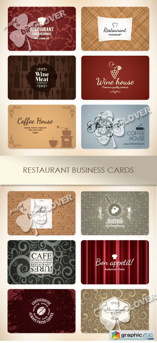 Vector Restaurant business cards 0490