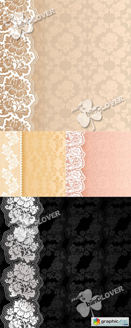 Vector Lace decorative backgrounds 0489