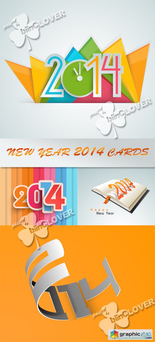 Vector New Year 2014 cards 0487