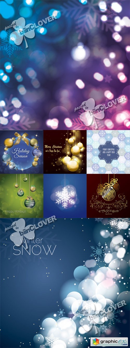 Vector Christmas and New Year cards 0548