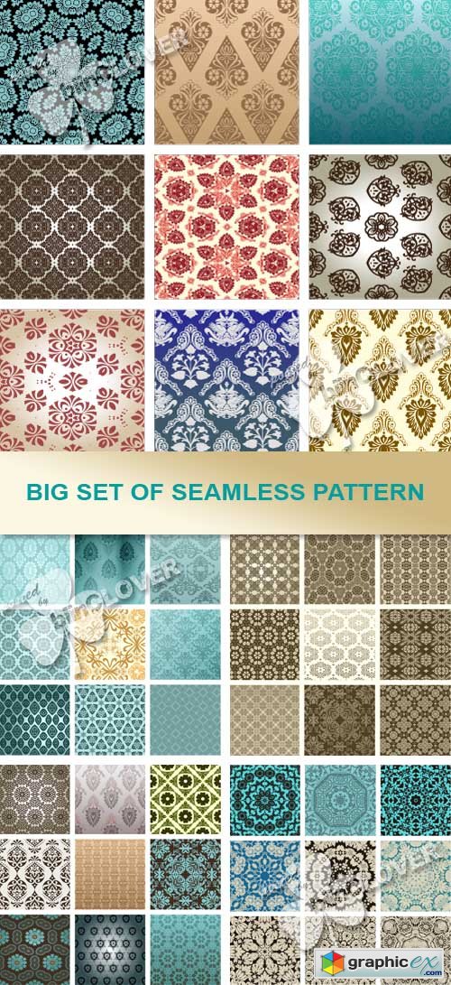 Vector Big set of seamless patterns 0486