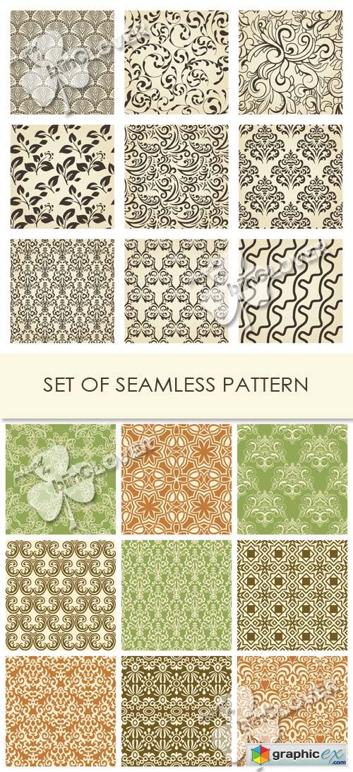 Vector Set of seamless patterns 0480