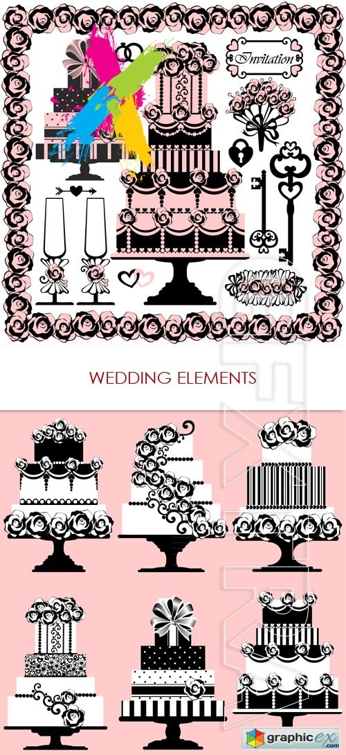 Vector Wedding elements 0472
