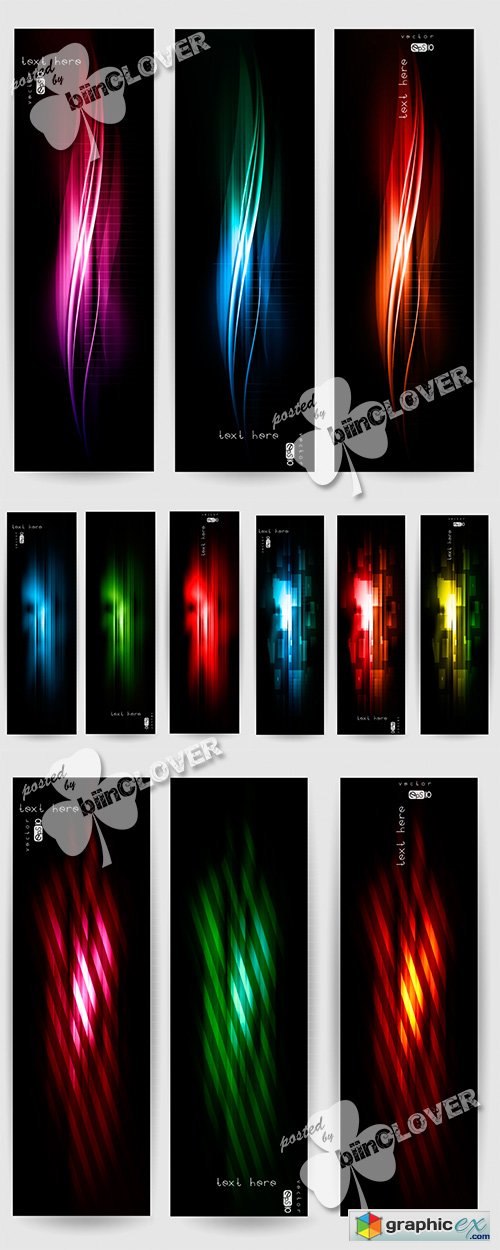 Vector Abstract banners with colored lines 0466
