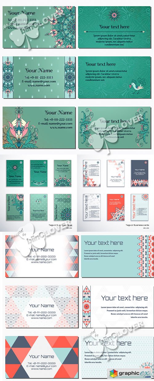 Vector Set of business cards 0466