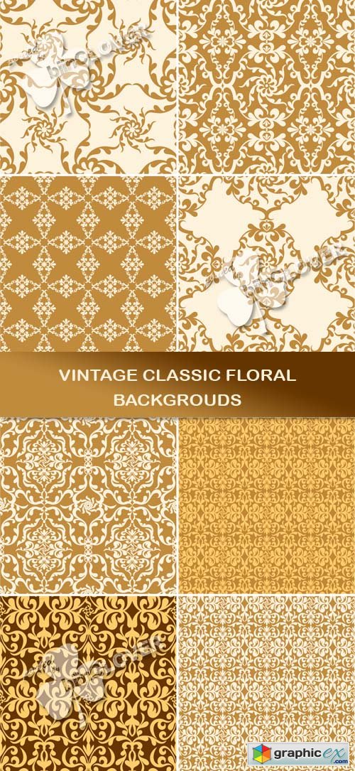 Vector Vintage classic floral backgrounds 0466