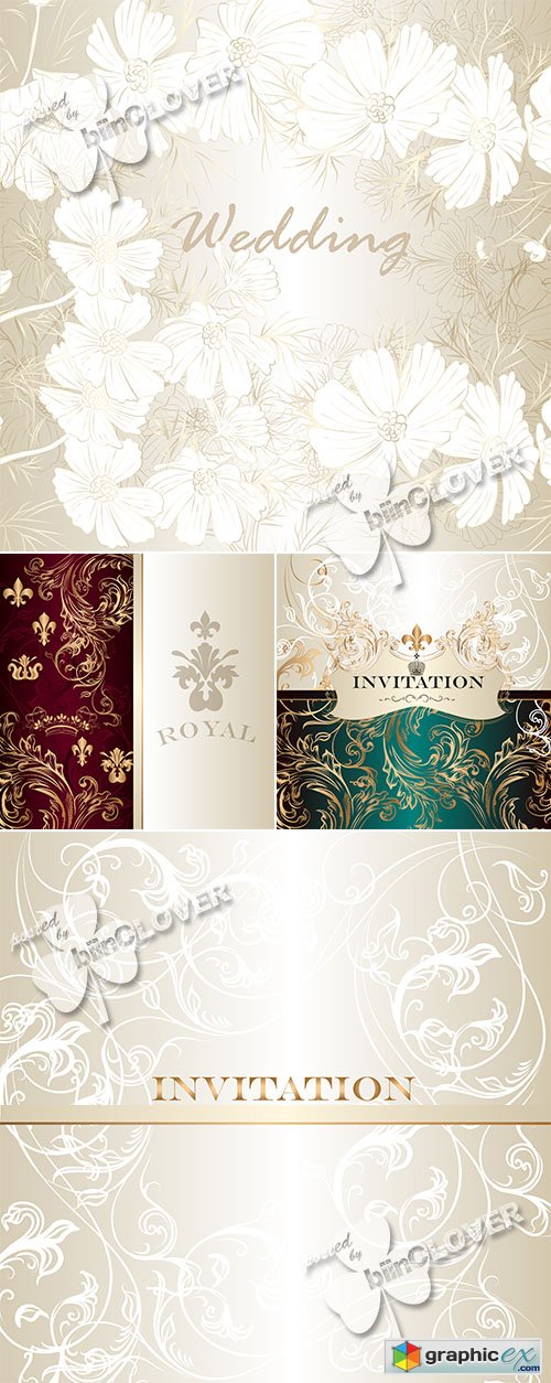 Vector Luxury invitation cards 0465