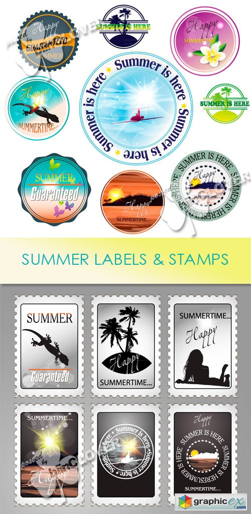 Vector Summer labels and stamps 0463