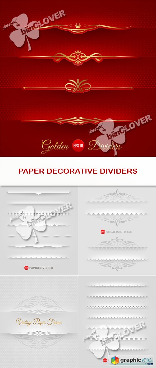 Vector Paper decorative dividers 0460