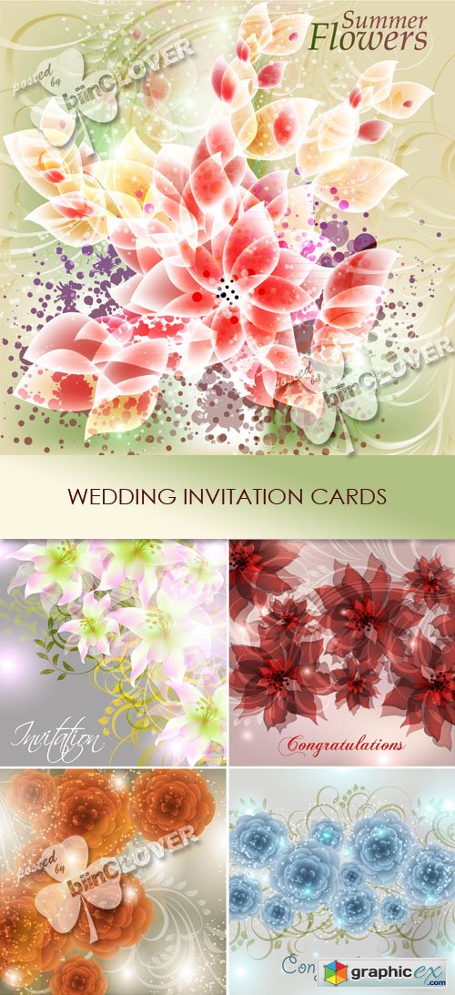 Vector Wedding invitation cards 0455