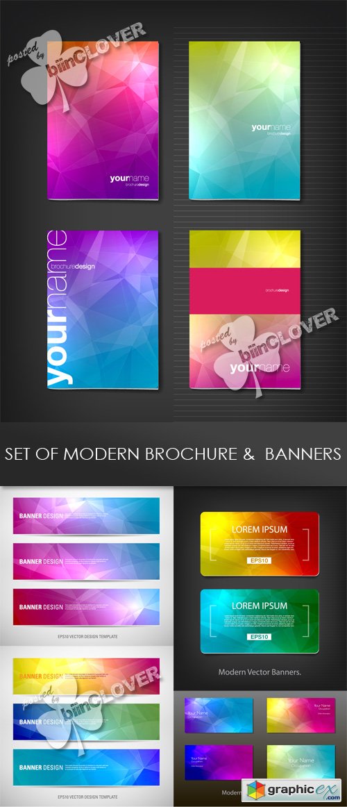 Vector Set of modern brochure and banners 0454