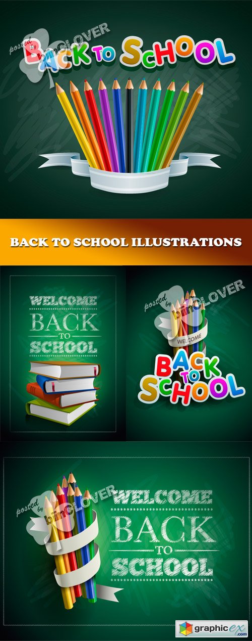 Vector Back to school illustrations 0453