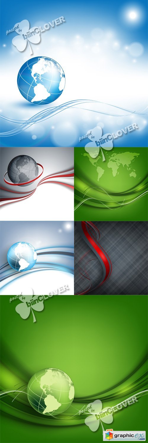 Vector Abstract background with globe 0552