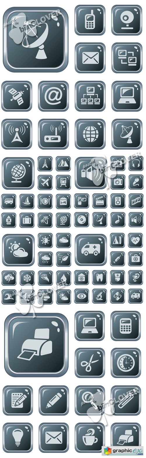 Vector Set of different buttons 0452