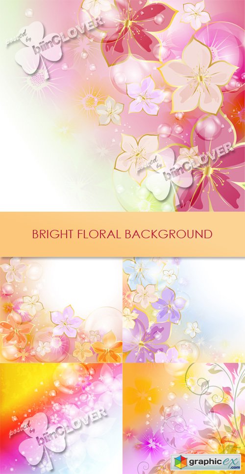 Vector Bright floral background 0445