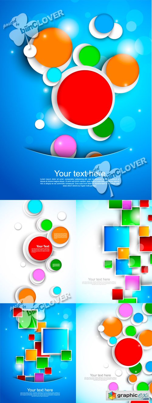 Vector Colorful squares and circles background 0422