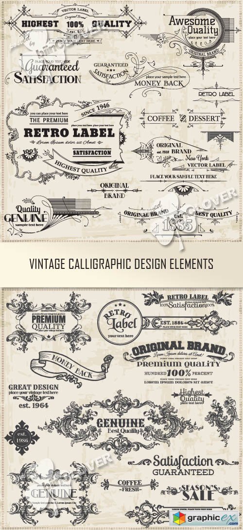 Vector Vintage calligraphic design element 0422