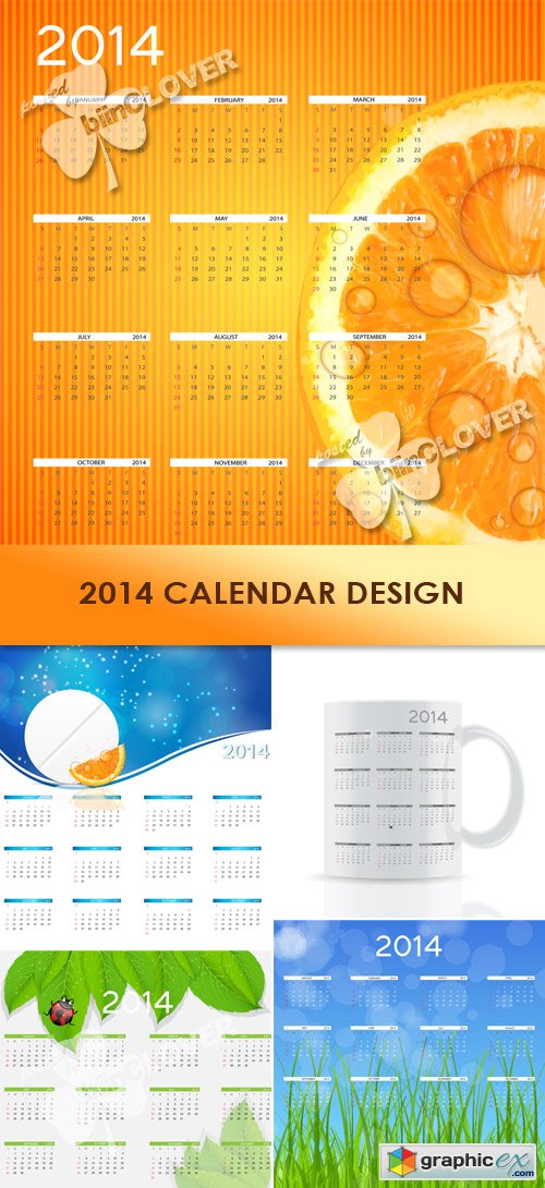 Vector 2014 calendar design 0440