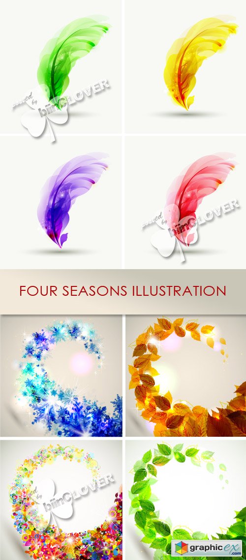 Vector Four seasons illustration 0435