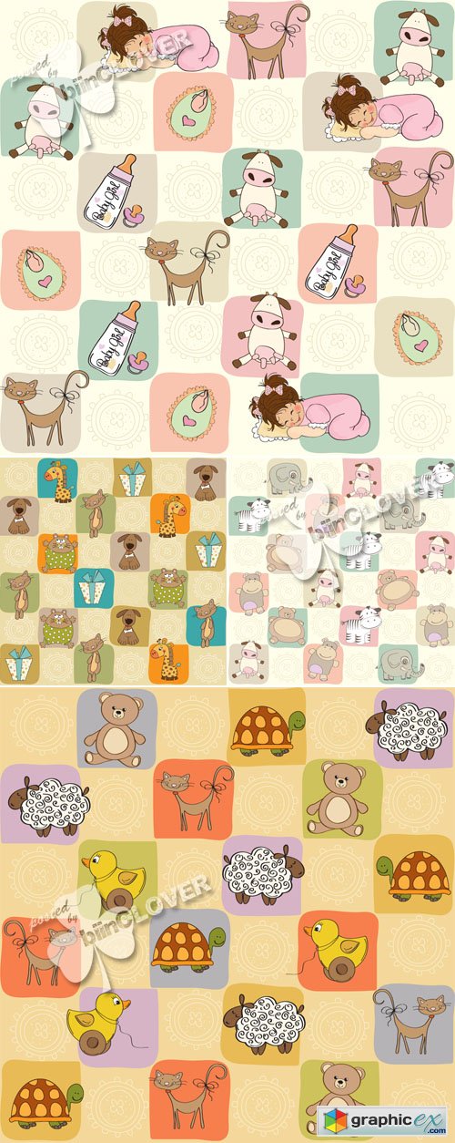 Vector Cartoon seamless pattern with toys 0428