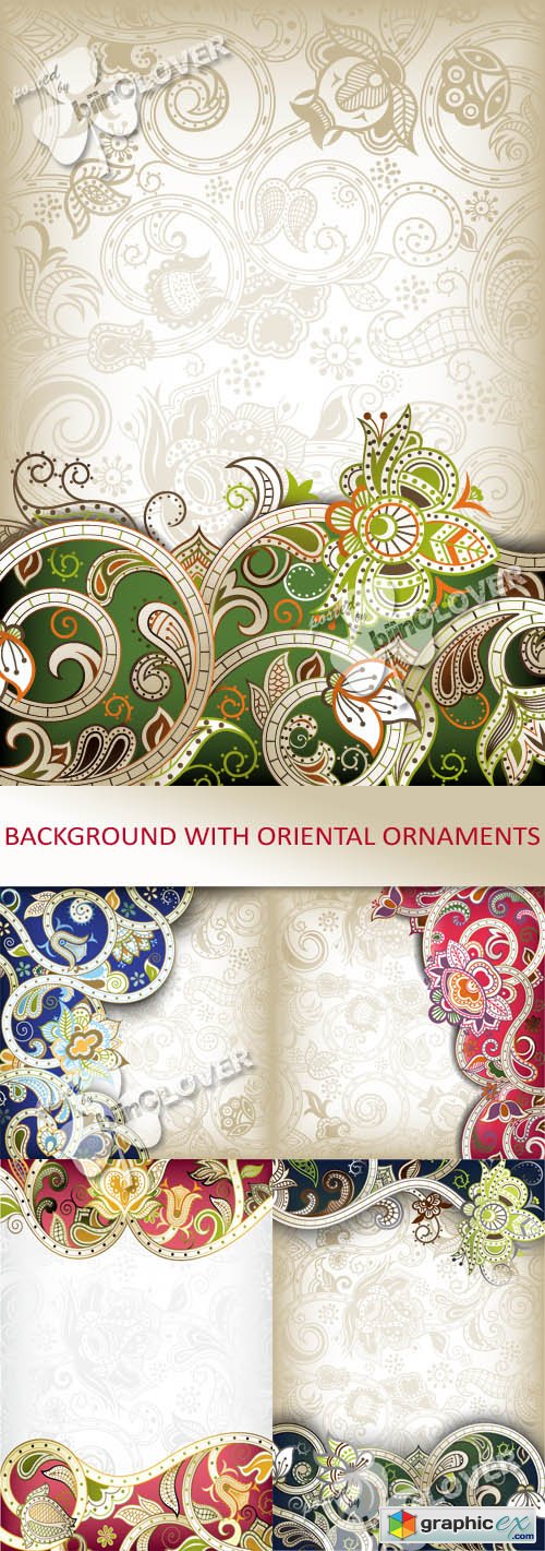 Vector Background with oriental ornaments 0426