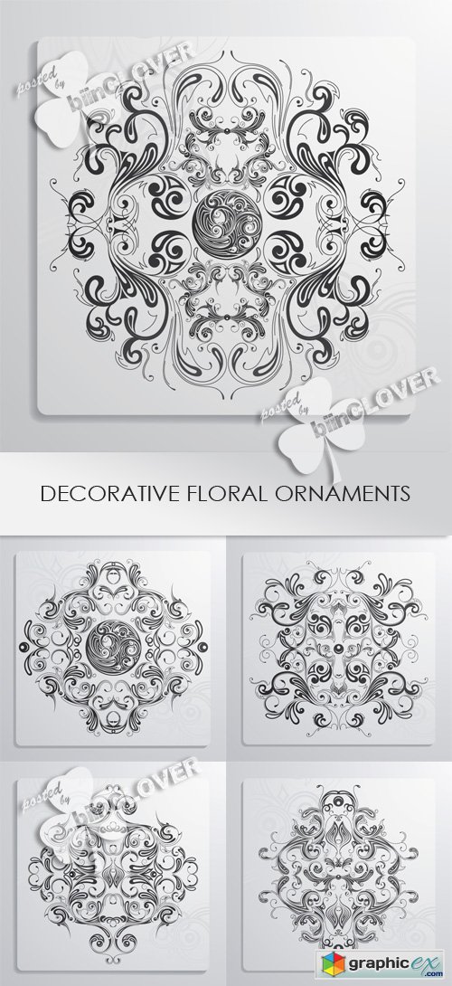 Vector Decorative floral ornaments 0423