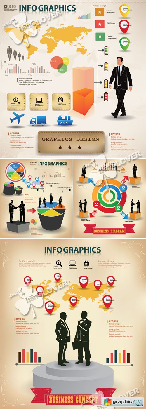 Vector Business infomation graphics elements 0422