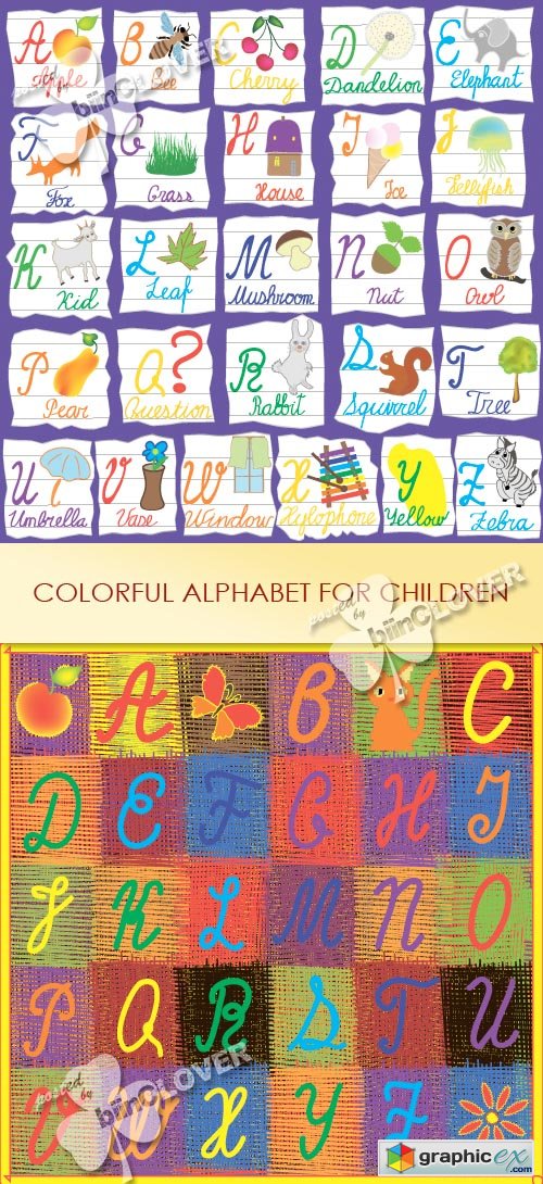 Vector Colorful alphabet for children 0320