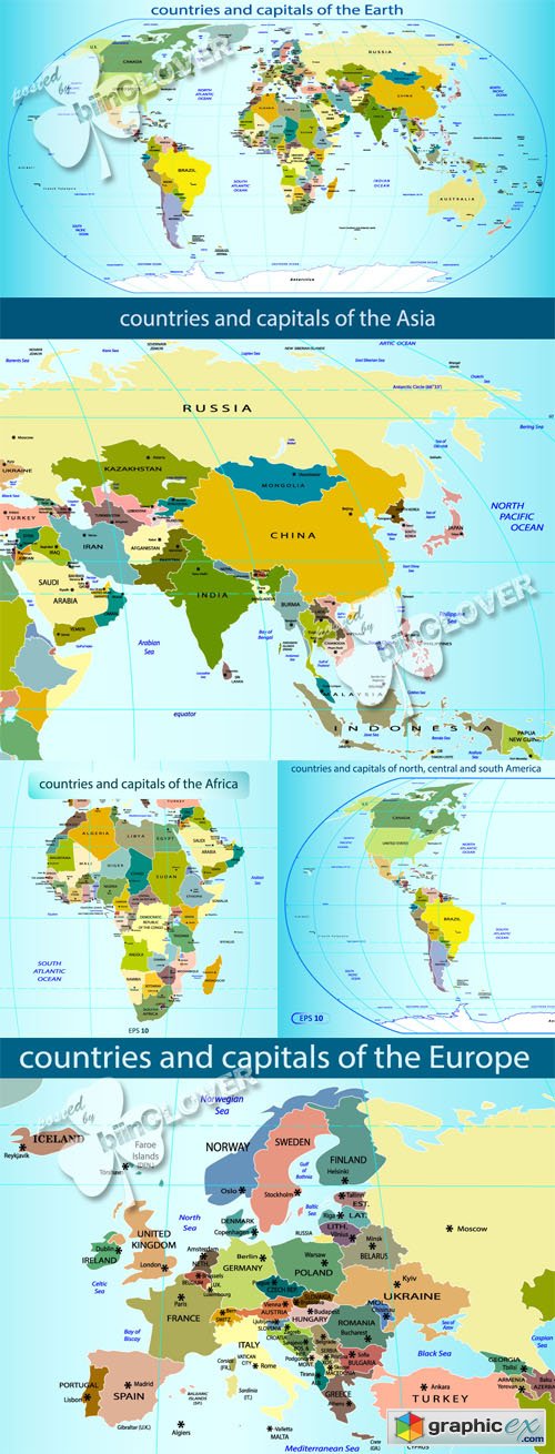 Vector Map countries and continent of the Earth 0319