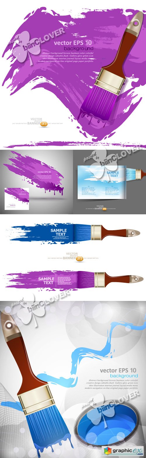 Vector Background with brushes and paints 0319