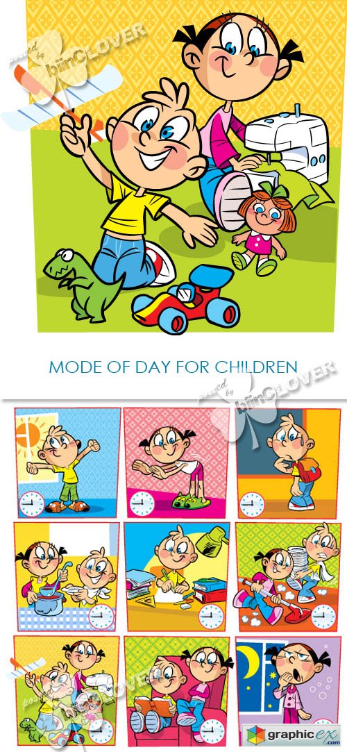 Vector Mode of day for children 0417