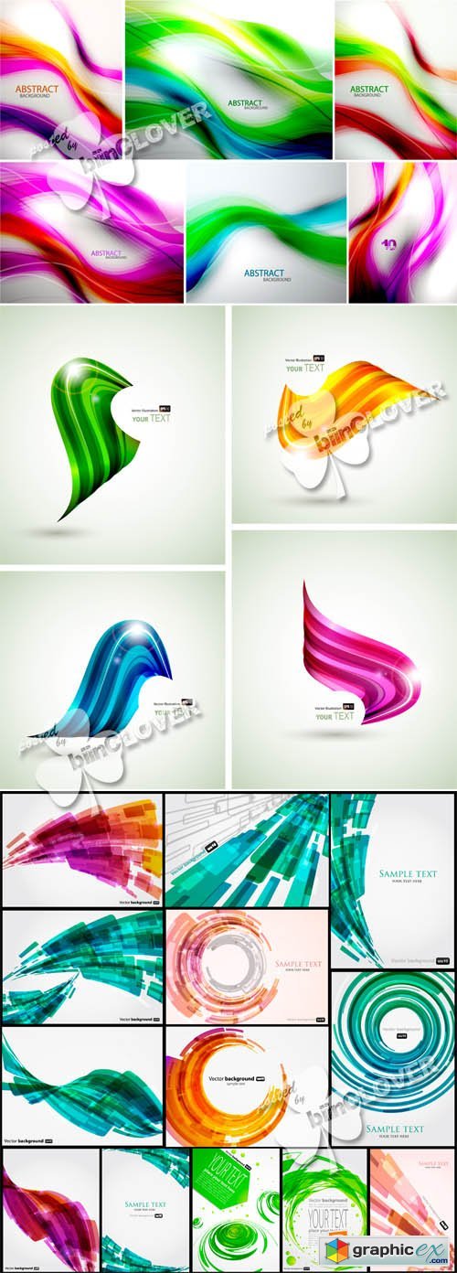 Vector Set of colored abstract backgrounds 0556
