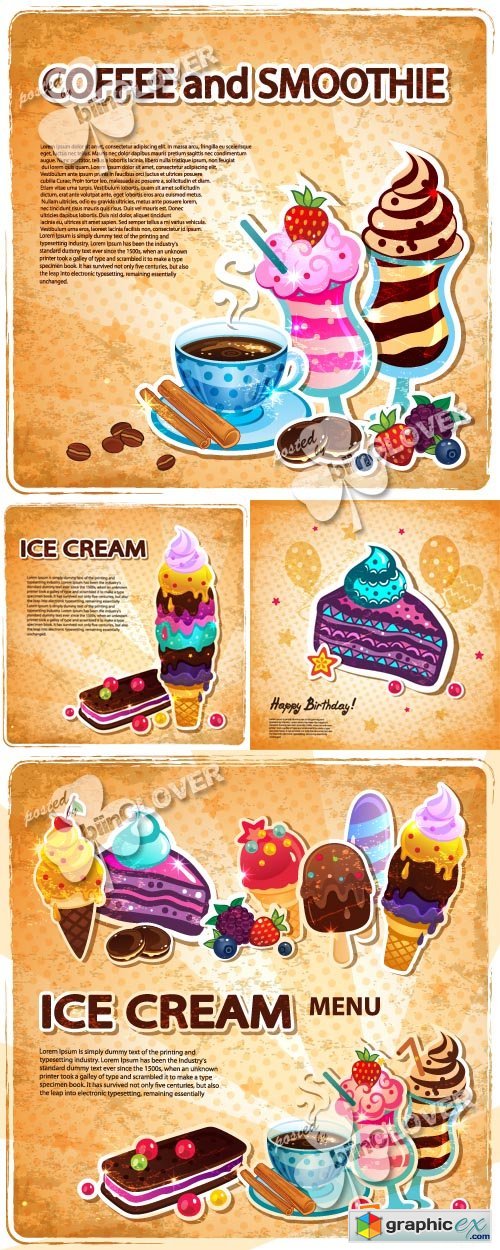 Vector Ice cream and dessert  design 0392