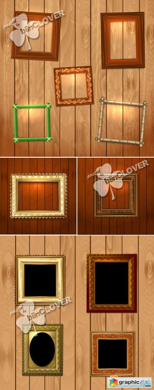 Vector Vintage frame on wall 0387