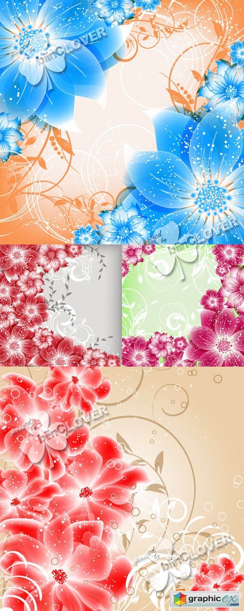 Vector Abstract background with flowers 0385