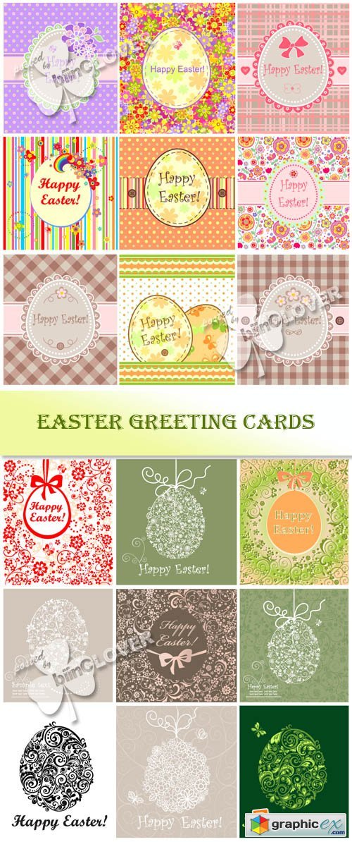 Vector Easter greeting cards 0383