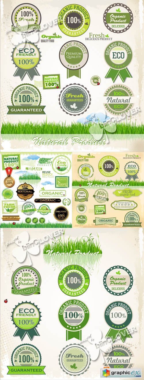 Vector Eco stickers, badges and labels 0376