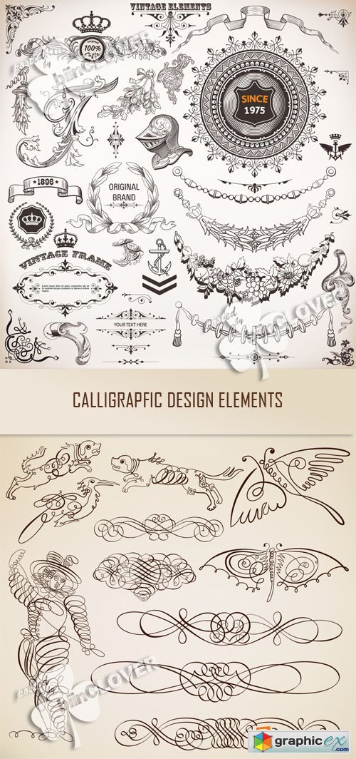Vector Calligraphic design elements 0376