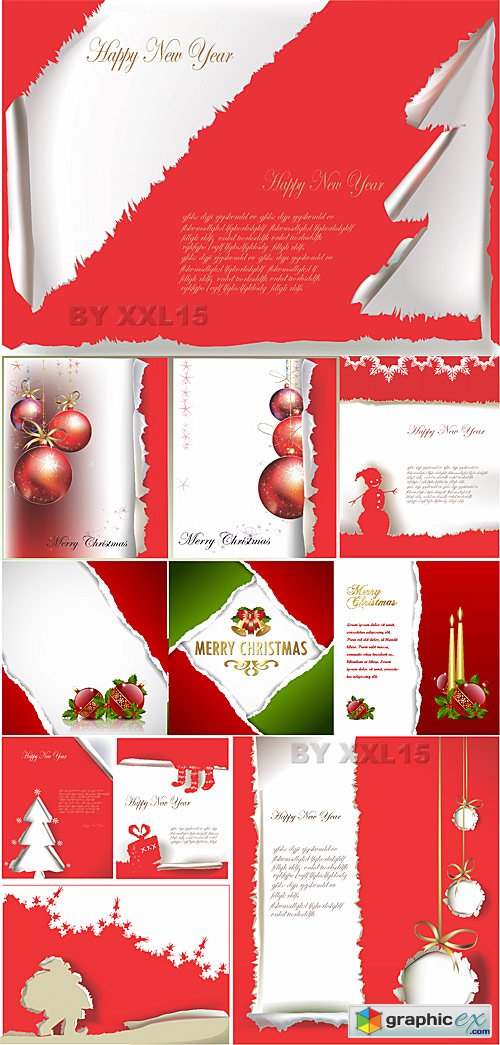 Vector Ripped paper Christmas design