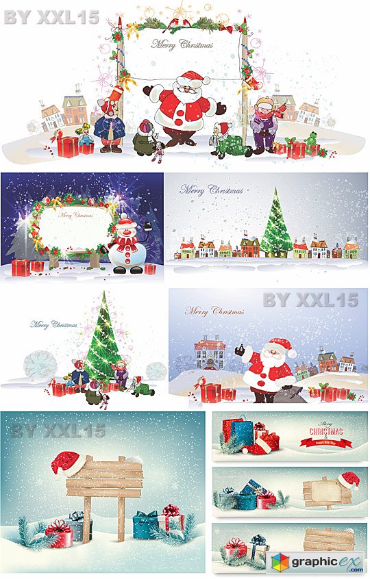 Vector Christmas and New Year vector illustrations