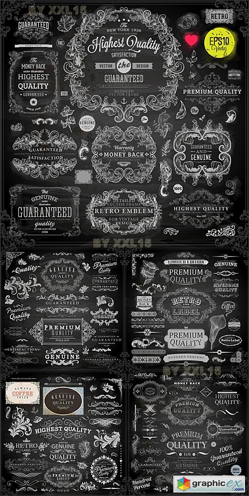 Vector Calligraphic design elements and page decorations 5
