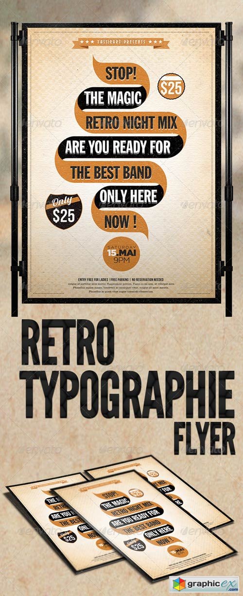 Retro Typographie Flyer Template