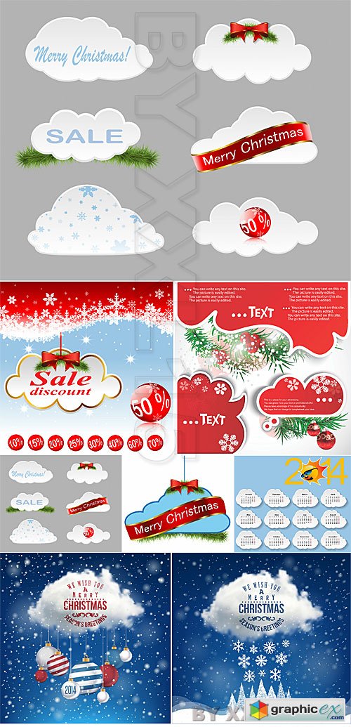 Vector Christmas clouds