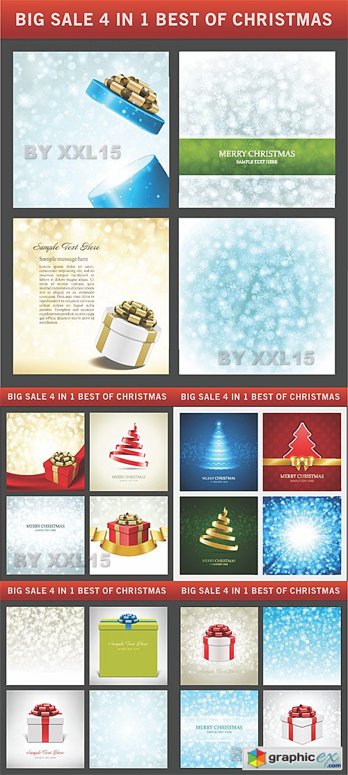 Vector Christmas backgrounds and cards
