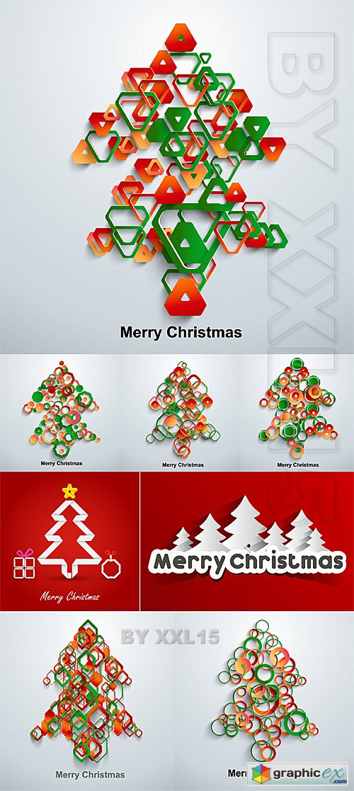 Vector Paper Christmas trees