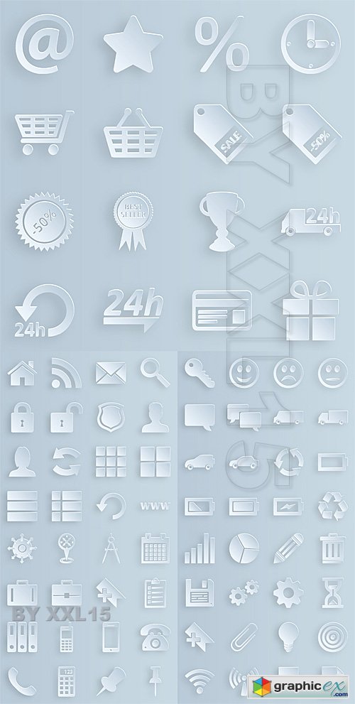 3D paper icons