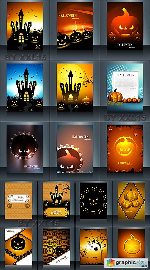 Vector Halloween cards and flyers