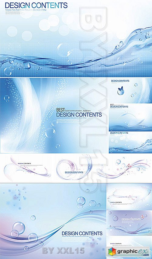 Vector Water backgrounds and elements